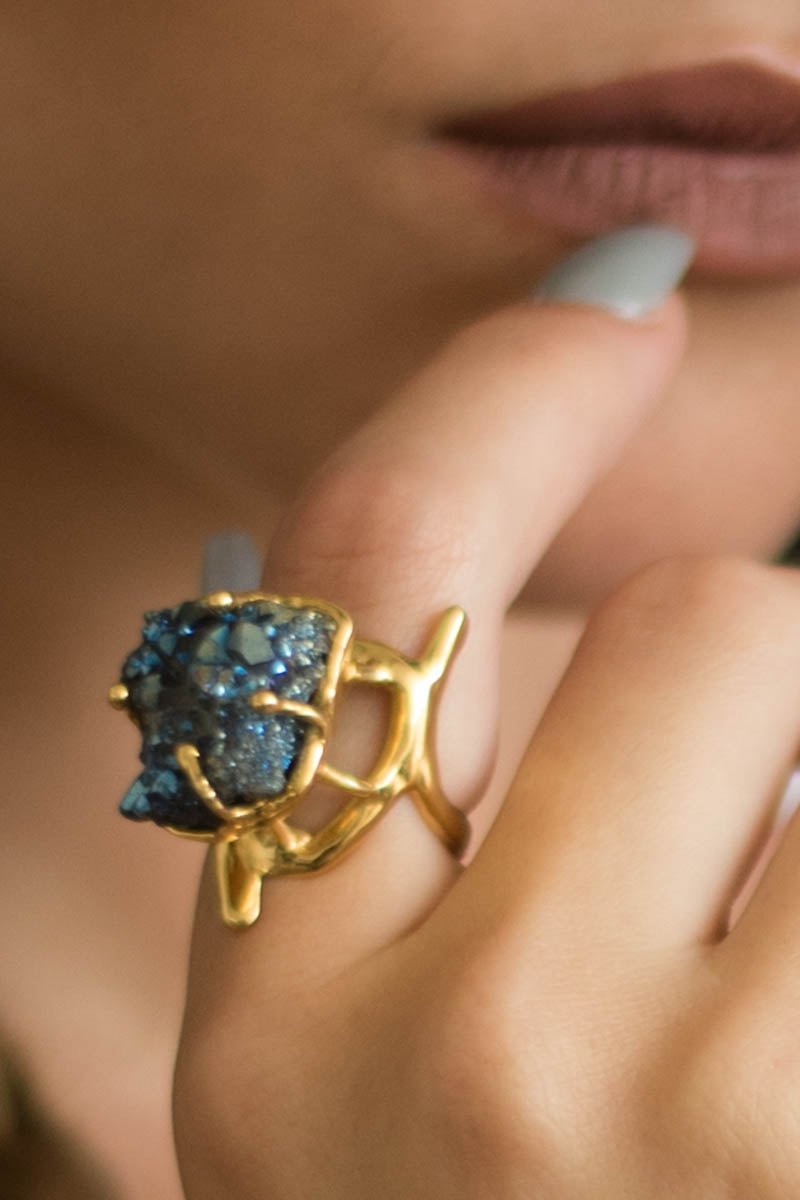 Gypsy Woman Druzy Ring