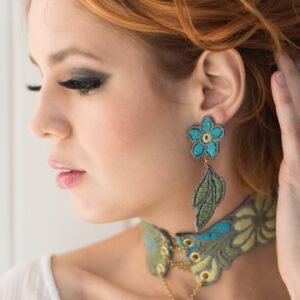 Flower Child Earrings - Berry/Orange/Turquoise