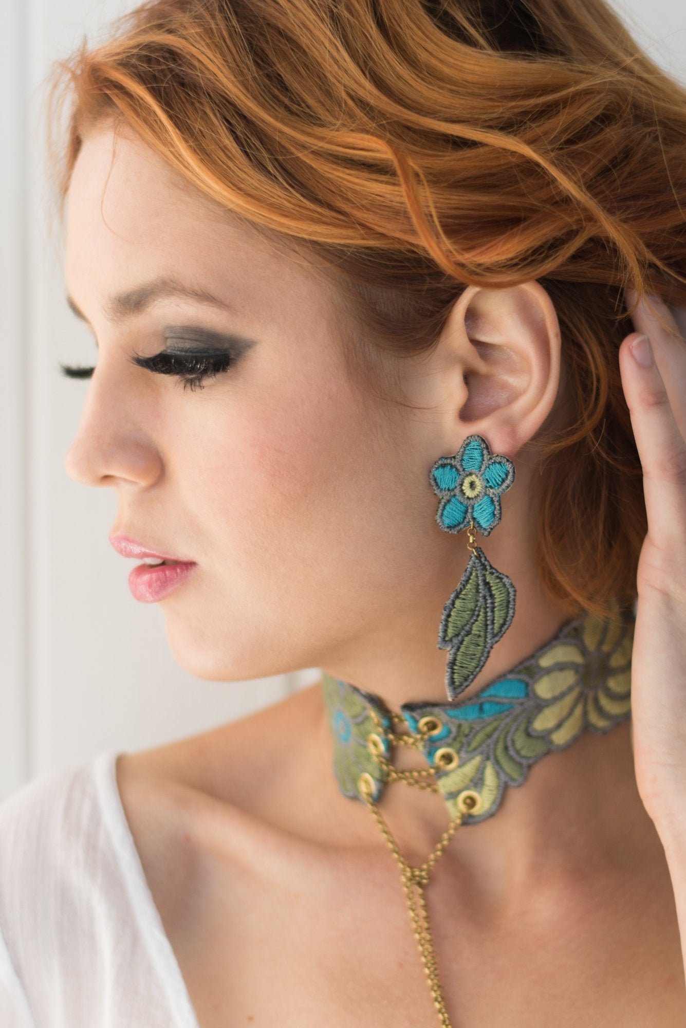 Flower Child Earrings - Berry/Orange/Turquoise