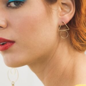 Triangle Adjacent Circle Stud
